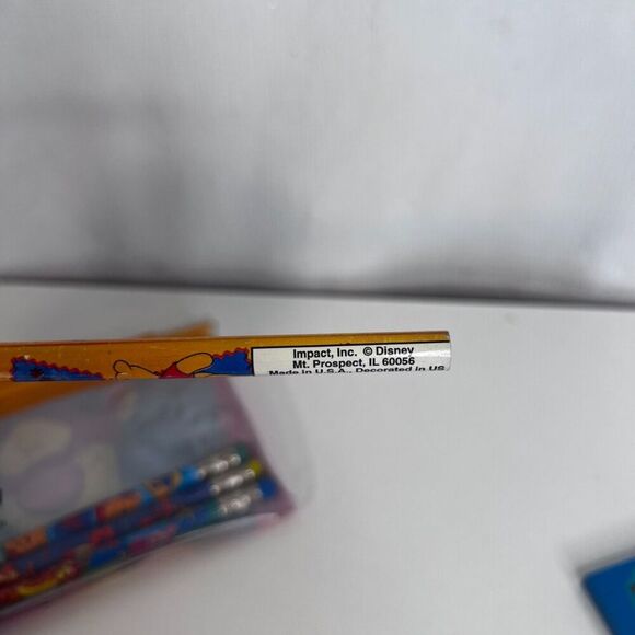 Impact Inc Pooh Bear Tigger Pencil Case Four Pencils Tigger Eraser Disney - Picture 3 of 11